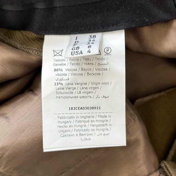 Cedric Charlier Green Olive Textured Double Side Buttons Trousers - Picture 7 of 8